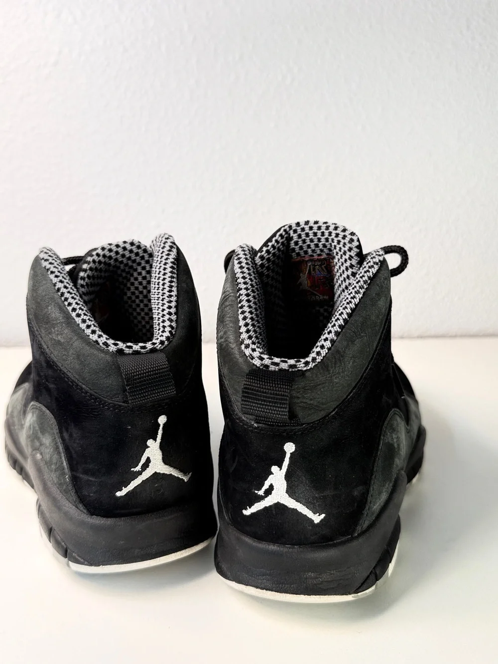 Nike Air Jordan 10 Retro Stealth Black Nubuck Checkered Size 10 Basketball Shoes